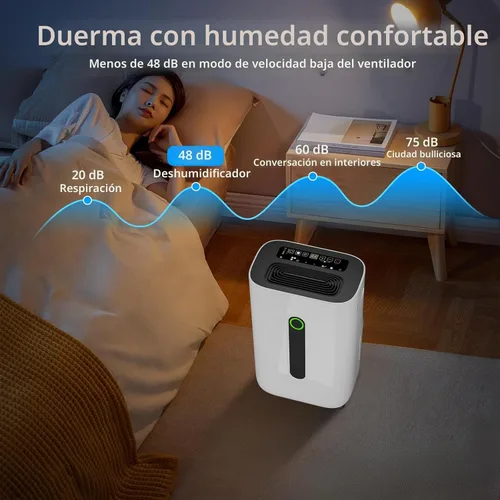 Vista 7 de Deshumidificador de 5000 pies cuadrados para sótanos con manguera de drenaje, deshumidificadores de 80 pintas para el hogar con tanque de agua
