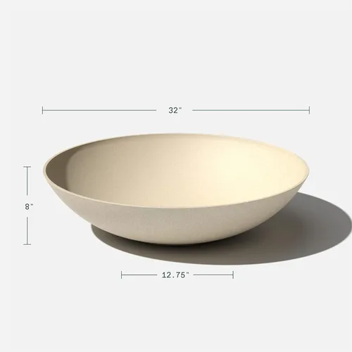 Vista 10 de Veradek Mason Series Lane Bowl Planter para mesas de interior o exterior/jardines hecho de compuesto de plástico y piedra con agujeros