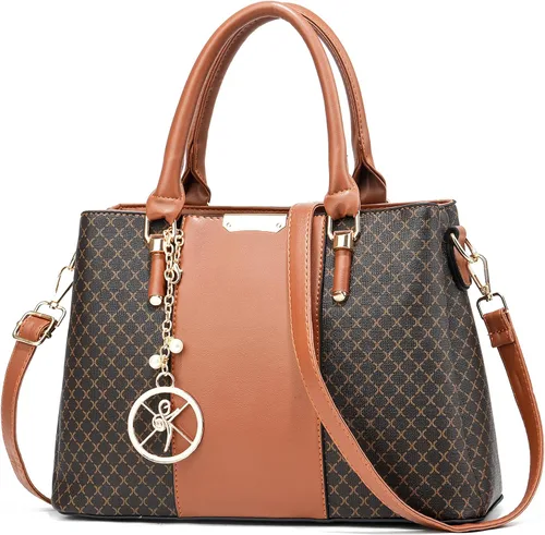 Vista 17 de Bolso y bolsos de mano para mujer, 3 compartimentos con cremallera, bolso de mano de diseñador con asa superior