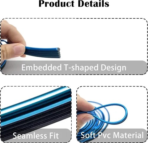 Vista 3 de Tiras decorativas para interior de automóvil, ajuste universal de 9.8 pies para puertas y tablero, decoración de electrochapado flexible, accesorios