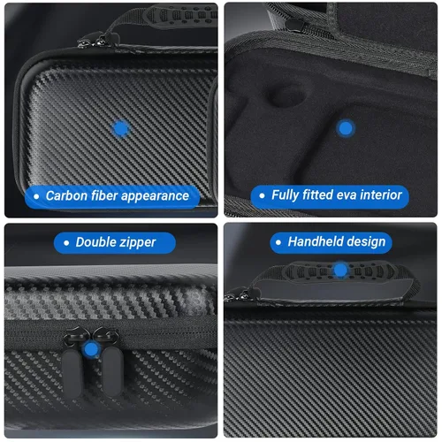 Vista 2 de FunreemaG Carrying Case for Steam Deck,Flexible Stand Design and Protective Hard Shell Carry Case Built-in Charger Storage ,Portable Travel Carrying