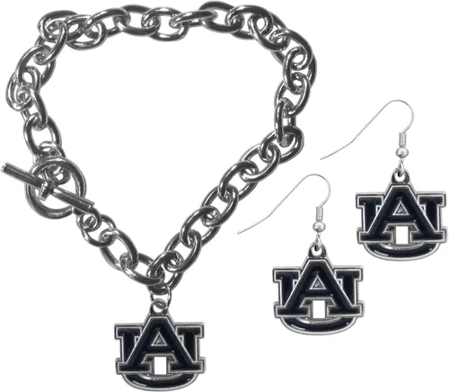 Vista 13 de Siskiyou Sports NCAA unisex-adult Chain Bracelet and Dangle Earring Set