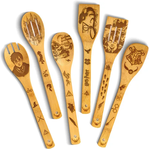 Vista 11 de Cucharas de madera de Navidad para cocinar, 6 piezas, utensilios de cocina de Navidad, regalos para decoración de cocina, incluyendo espátulas