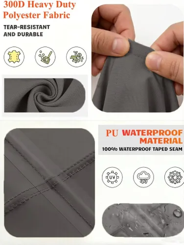 Vista 4 de Fundas impermeables para muebles de patio, resistentes a la decoloración, fundas para sofá biplaza de patio de 2 plazas, 60 pulgadas de ancho x 34