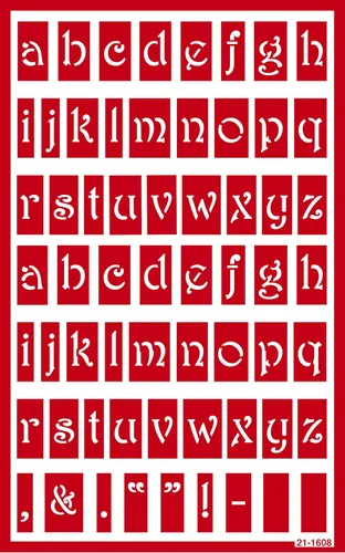 Vista 4 de Armour Etch Over N Over Stencil Lower Case