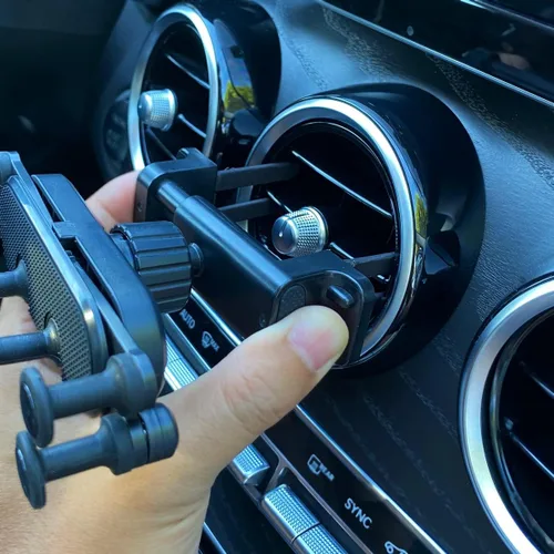 Vista 2 de X-Rnio Soporte de teléfono para automóvil para ventilación circular compatible con Mercedes Benz GLC, Clase C, Clase E, Clase B, Clase A