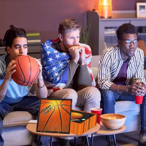 Vista 3 de 40 servilletas de baloncesto, decoraciones de fiesta de baloncesto, servilletas de cena para suministros de fiesta de cumpleaños con temática