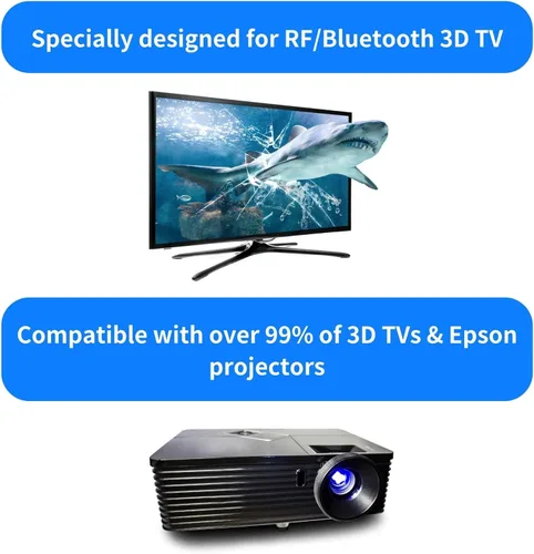Vista 3 de Sintron ST08-BT - Lentes con obturador activo 2X 3D recargables para RF 3D TV, gafas 3D para Sony, Panasonic, proyector 3D Epson, Samsung 3D TV