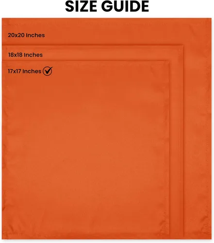 Vista 3 de Utopia Home: 24 servilletas de tela naranja de 45 x 45 cm, 100% poliéster con bordes de dobladillo, lavables y reutilizables, ideales para fiestas