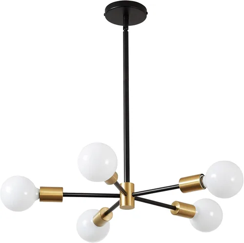 Vista 9 de KAISITE Lámpara de Araña Sputnik - Lámpara de Techo Sputnik Moderna de 5 Luces Altura Ajustable Oro y Negro Iluminación Colgante para Sala de Estar