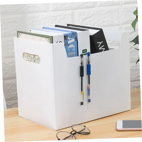 Vista 6 de Zerodeko Cajas de almacenamiento, organizadores de almacenamiento de libros, contenedores de libros para estantes, ordena tu espacio