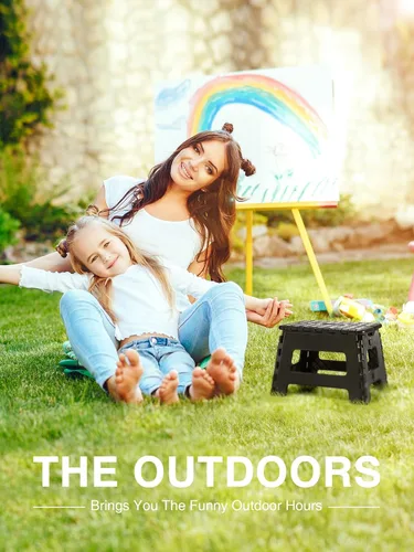 Vista 14 de Dyforce Taburete plegable de 9 pulgadas, taburete para niños, taburetes resistentes para adultos, taburetes de pie compactos, taburetes ligeros