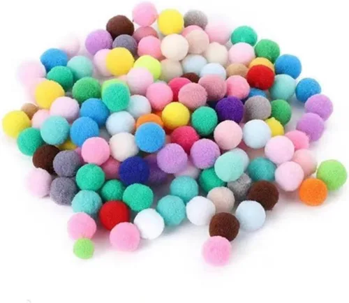Pelotas de juguete para gatos, 50 unidades, juguetes de peluche coloridos divertidos para jugar al usuario, bolas de pompones para disparar