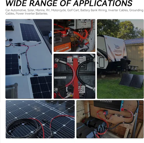 Vista 6 de Cable de extensión solar 10AWG de 30 pies, rojo y negro, ambos extremos con conectores solares universales Plug & Play Cable fotovoltaico