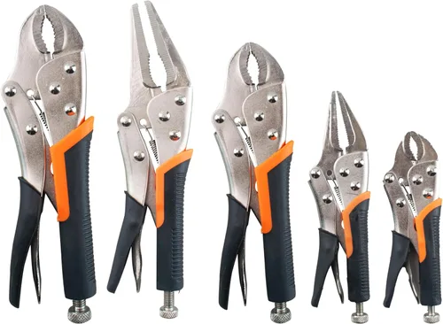 Vista 7 de Juego de alicates de bloqueo con abrazadera en C, 6 pulgadas, 9 pulgadas, 11 pulgadas, 14 pulgadas, 4 abrazaderas faciales de agarre de tornillo