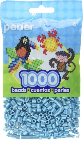 Vista 2 de Perler Cuentas fusibles para manualidades, 1000 unidades, rayas en blanco y negro, pequeño
