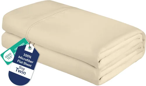 Vista 14 de Royale Linens Sábana Plana Individual – Sábanas Planas de Microfibra Cepillada Ultra Suave 1800 Solamente – Sin Arrugas y Resistentes a las Manchas