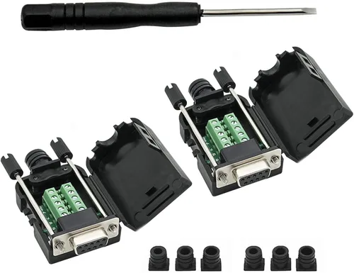 Vista 20 de DB9 Conector de ruptura hembra, puerto 9PIN sin soldadura RS232 Adaptador serie D-SUB RS485, placa de módulo sin soldadura con terminales