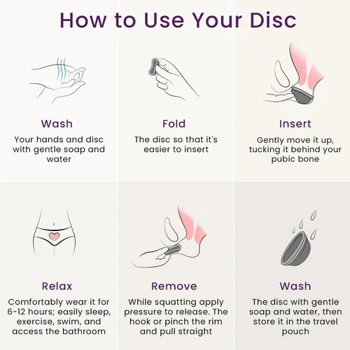 Vista 4 de Ecoblossom Disco menstrual reutilizable – Copa menstrual grande – Disco de período suave para mujeres diseñado con silicona flexible de grado médico