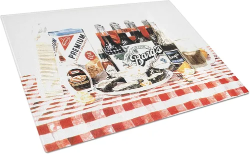 Vista 37 de Caroline's Treasures 1002LCB Barq's, Crabs and Spices Tabla de cortar de vidrio grande decorativa de vidrio templado Tabla de cortar y servir