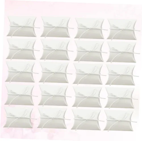 Vista 8 de KALLORY 60pcs Boxes Cna Gifts Pillow Cardboard Boxes Krafts Paper Candy Bag White Pillow Boxes Party Favor Candy Bag Gift Boxes Bag of Candy The