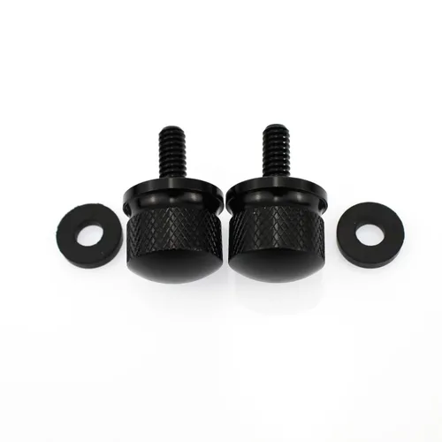 Vista 2 de Tornillo de tornillo de asiento de acero inoxidable negro de instalación rápida de 1/4 "-20 para Harley Touring Softail Sportster Dyna Street Glide