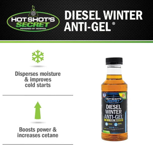 Vista 4 de Hot Shot's Secret Botella Redonda de 16 Onzas de Anticongelante Diesel para Invierno, Ámbar (P403316Z)