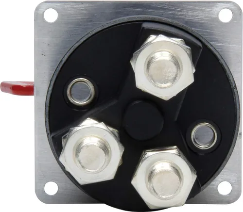Vista 2 de QuickCar Racing Products Desconexión de la batería, interruptor rotativo, montaje en panel, 160 amperios, 12V, llave extraíble, rojo, cada uno