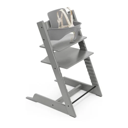 Vista 11 de Stokke - Silla alta Tripp Trapp 2, Whitewash - Incluye silla + juego de bebé con arnés extraíble para niños de 6 a 36 meses - Ajustable, ergonómica