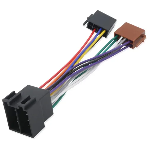 Conector de radio para coche de reemplazo para VW, adaptador de arnés de cableado de radio en consola, ISO, estéreo, cable de alimentación y altavoz
