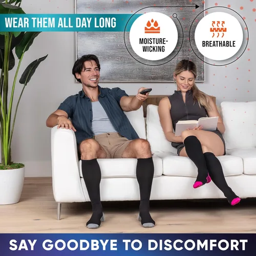 Vista 7 de Compression Socks for Women & Men (20-30 mmHg) Support for Flying and Travel, Nurses, Sports and Everyday Wear