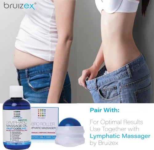 Vista 7 de Aceite de masaje de drenaje linfático con árnica y aceite de coco, mentol refrescante para alivio, recuperación poscirugía y lipedema, liposucción