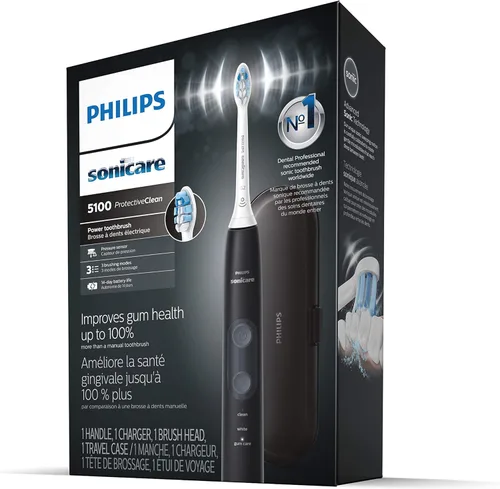Vista 7 de Philips Sonicare ProtectiveClean 5100 Gum Health, cepillo de dientes eléctrico recargable, negro, HX6850/60