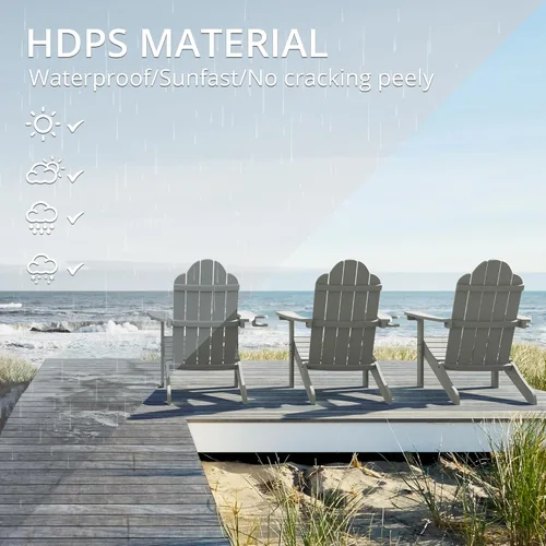 Vista 80 de LUE BONA HDPS Sillas Adirondack de 2, Silla para Hoguera al Aire Libre, Resistente a la Intemperie con Portavasos, Silla Moderna de Plástico