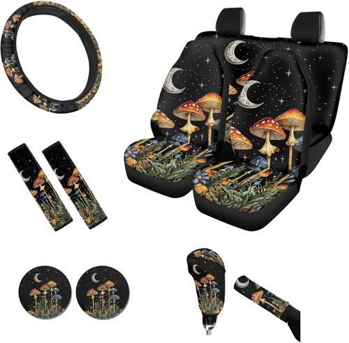 Vista 17 de Ball American Flag - Juego de 11 accesorios para automóvil, ajuste universal para la mayoría de automóviles, juego de fundas de asiento