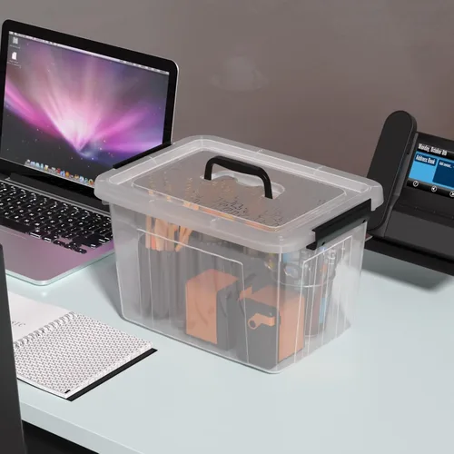 Vista 5 de Jekiyo Cajas de plástico con cierre de 12 cuartos de galón, contenedores de almacenamiento transparentes con tapas, paquete de 6