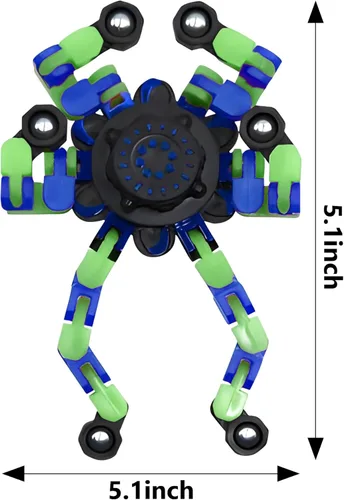 Vista 4 de Fidget Spinners, robot de cadena transformable para hacer tú mismo, que brilla en la oscuridad, juguete mecánico creativo para aliviar el estrés
