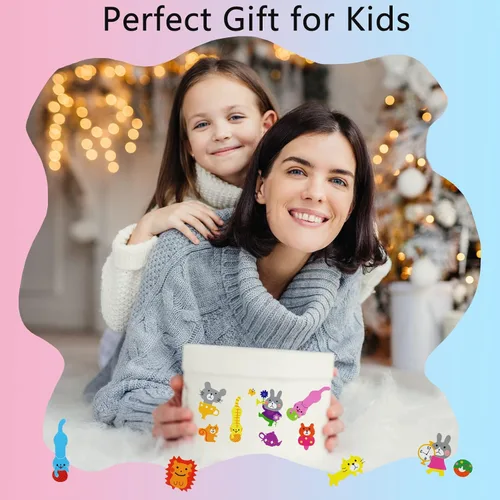 Vista 6 de 24 hojas (más de 400 unidades), calcomanías hinchadas en 3D de animales para niños pequeños, hojas de calcomanías preescolares a granel