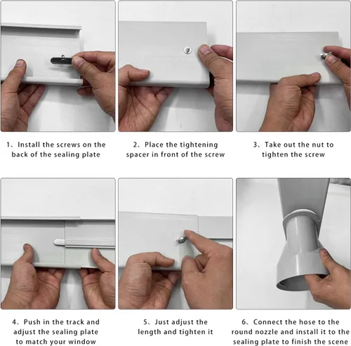 Vista 5 de Kit de ventilación de ventana de aire acondicionado portátil, kit de sellado de ventana ajustable para aire acondicionado portátil, kit