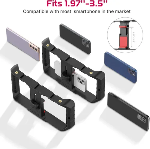Vista 4 de ULANZI U Rig Pro - Soporte de video para teléfono inteligente, estuche para vlogging de cine, empuñadura estabilizadora de video para teléfono