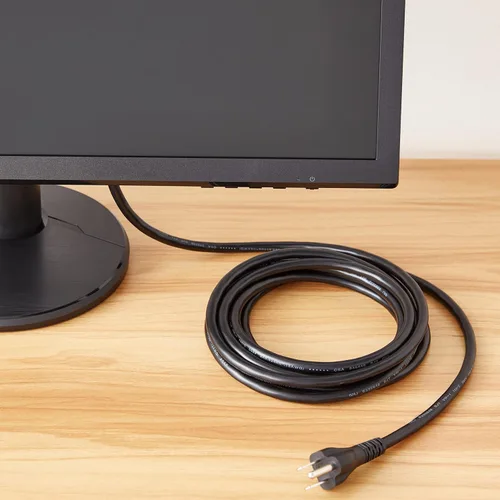 Vista 6 de Amazon Basics - Cable de alimentación para PC, 12 pies, cable de alimentación CA para monitor, computadora, TV, 3 clavijas, 18 AWG, 125 voltios