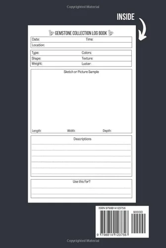 Vista 2 de Gemstone Collection Log Book Rocks, Minerals and Crystals Journal and Identification Notebook for Adults & Kids to Record Your Observations and