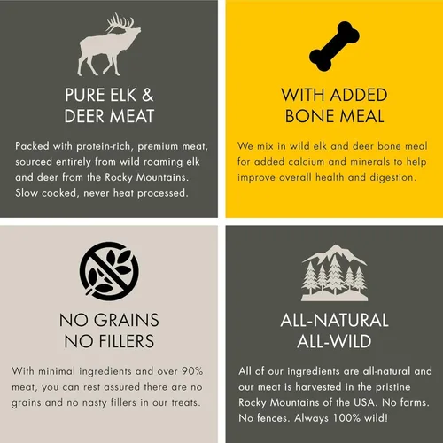 Vista 3 de MOUNTAIN WILD Golosinas de entrenamiento para perros y cachorros – Proteína de alce y venado para cachorros y perros – Alto valor, totalmente