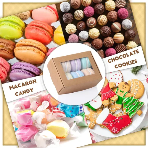 Vista 4 de Zonon 30 piezas de cajas de jabón para embalaje casero, mini cajas de regalo de papel kraft con ventana para panadería, caramelos, fabricación
