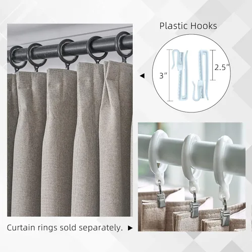 Vista 2 de Cniuyhi Cortina plisada total opaca de 120 pulgadas de largo, con textura de lino sintético color gris pardo con ganchos, para dormitorio, puerta