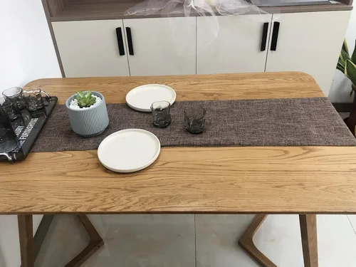 Vista 5 de 14 x 120 Inches Rustic Fall Table Runner Boho Farmhouse Table Runners for Thanksgiving Kitchen Dining Wedding Party Holiday Home Decor