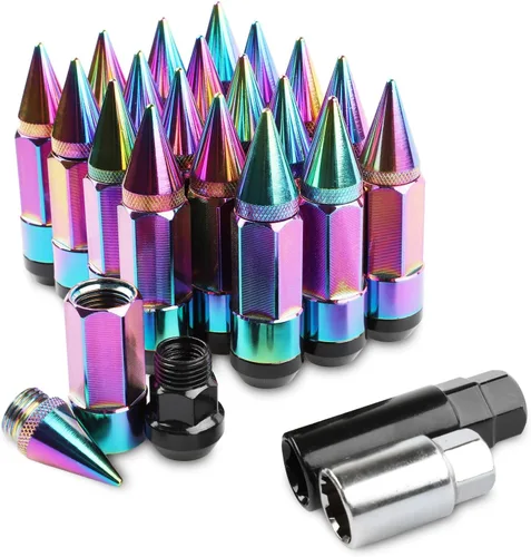 Vista 11 de 20 piezas anti robo puntiagudo extendido sintonizador rueda/llantas tuerca Lug M12X1.5+zócalo (Oro)