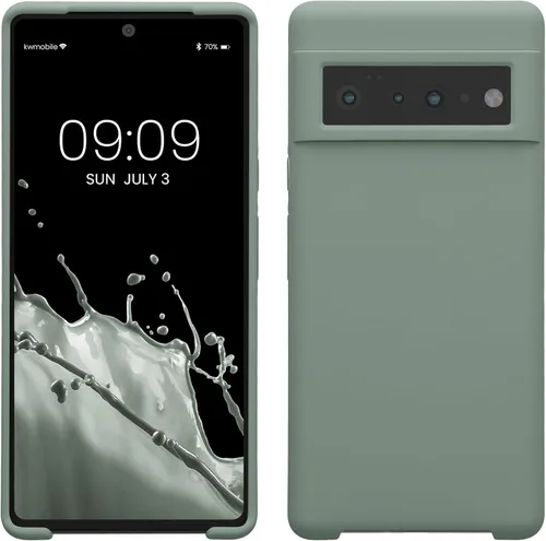 Vista 779 de kwmobile Funda Compatible con Google Pixel 6 Pro - Funda de teléfono de silicona TPU con acabado suave - Azul Arrecife