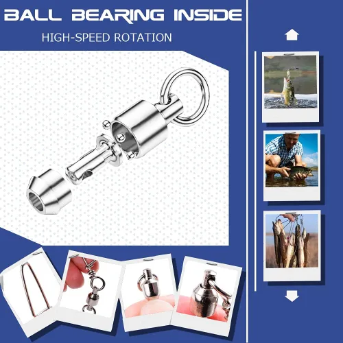 Vista 5 de AMYSPORTS Pesca de agua dulce Snap Giratorios de bolas de rodamiento de agua salada Rotación Broches Rotación Bola de agua dulce Giratorios Snap