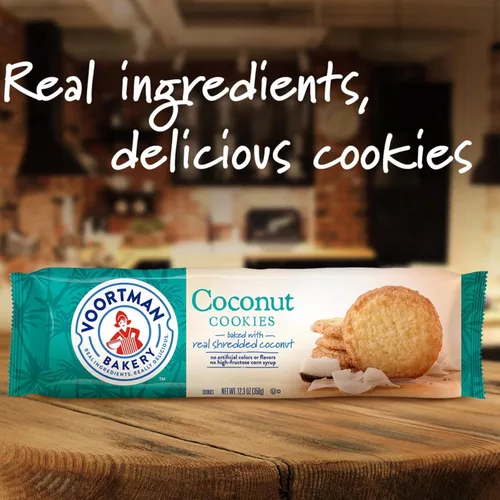 Vista 4 de Galletas de avena Galletas de mantequilla Chips de chocolate con brownie de dulce de azúcar Coco Molino de viento Galletas Voortman